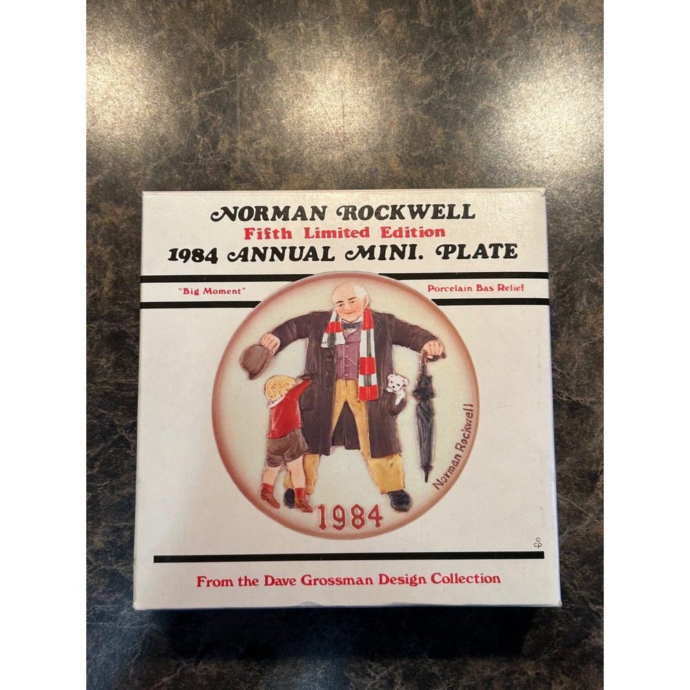 Vintage Norman Rockwell 1984 Annual Mini Plate Big Moment Porcelain Boy Puppy